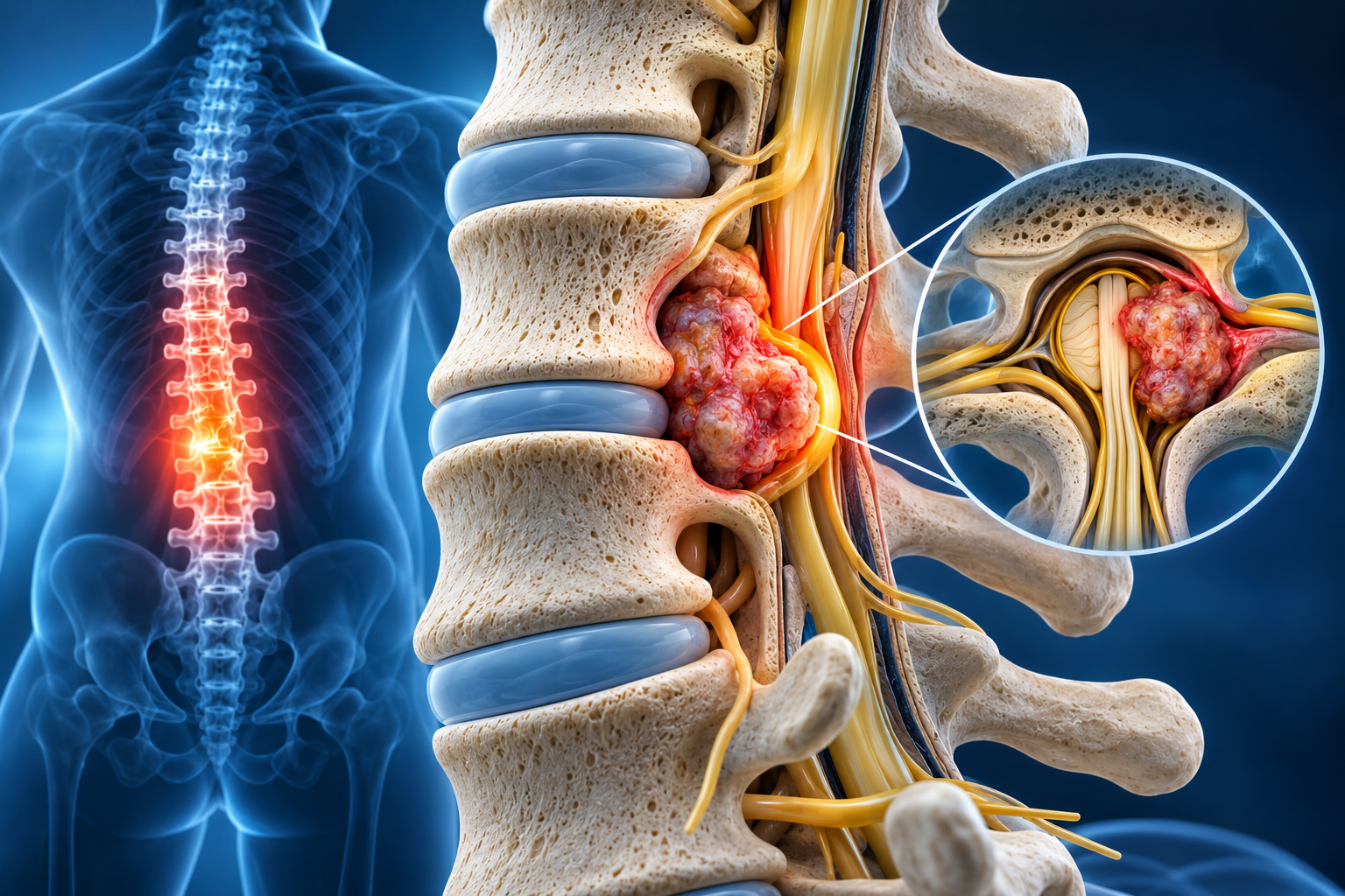 Spinal Tumor Compression Illustration